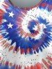 Plus Size American Flag Tie Dye Printed Patriotic Tee -  