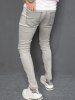 Distressed Zip Fly Jeans -  