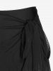 Maillot de Bain Une Pièce Synthétique Longue Transparente et Culotte Grande Taille - Noir L | US 12