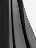 Maillot de Bain Une Pièce Synthétique Longue Transparente et Culotte Grande Taille - Noir 2X | US 18-20