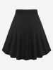 Plus Size Colorblock A Line Midi Skirt -  