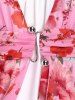Robe Mi-Longue à Bretelle Fleurie Ourlet en Dentelle de Grande Taille et de Papillon - Rose clair L | US 12