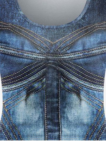 Plus Size 3D Jean Print T-shirt