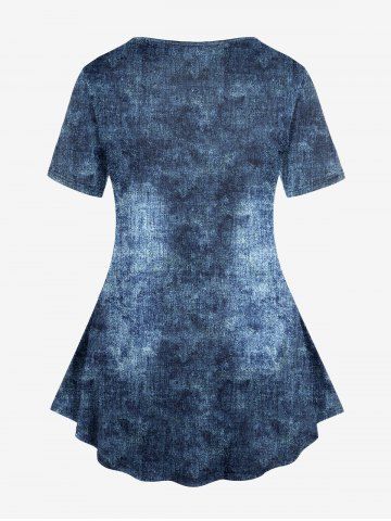 Plus Size 3D Jean Print T-shirt