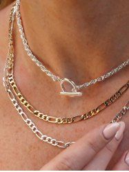 Gothic Thick Chain OT Buckle Multilayer Necklace -  