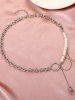 Collier Cordon de Serrage Orné de Pierres Précieuses Artificielles et Etoile Style Gothique - Argent 