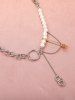 Collier Cordon de Serrage Orné de Pierres Précieuses Artificielles et Etoile Style Gothique - Argent 