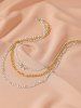 Gothic Thick Chain OT Buckle Multilayer Necklace -  