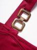Plus Size Solid Color Skew Collar Twist Front T-shirt -  