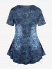 T-shirt 3D Jean Imprimé de Grande Taille - Bleu profond M | US 10