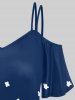 T-Shirt à Épaules Dénudées Motif Floral Grande-Taille - Bleu profond 5x | US 30-32