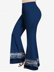 Pantalon Évasé Tie-Dye Grande Taille - Bleu profond 5x | US 30-32