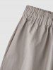 Vintage Style Cotton and Linen Textured Short Sleeves Popover Shirt and Pants Set -  