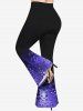 Plus Size Heart-Shape Print Flare Pants -  