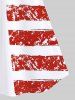 Plus Size American Flag Patriotic Print Cold Shoulder T-Shirt -  
