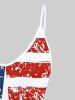 Plus Size American Flag Patriotic Print Cold Shoulder T-Shirt -  