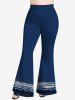 Pantalon Évasé Tie-Dye Grande Taille - Bleu profond 2X | US 18-20