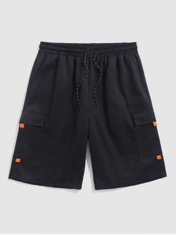 Multi-pocket Design Cargo Shorts - BLACK - XXL