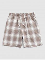 Gingham Drawstring Pocket Shorts -  
