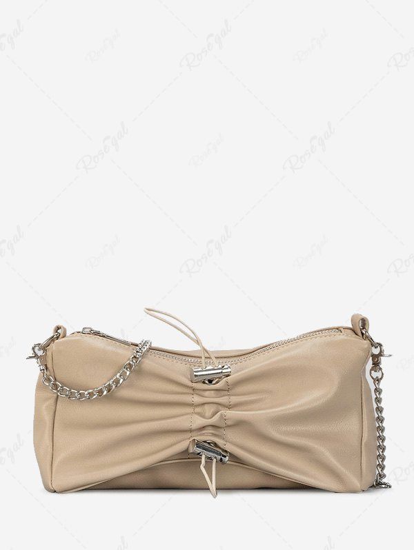 Outfit Toggle Drawstring Ruched Zippered Chain Strap Shoulder Bag  