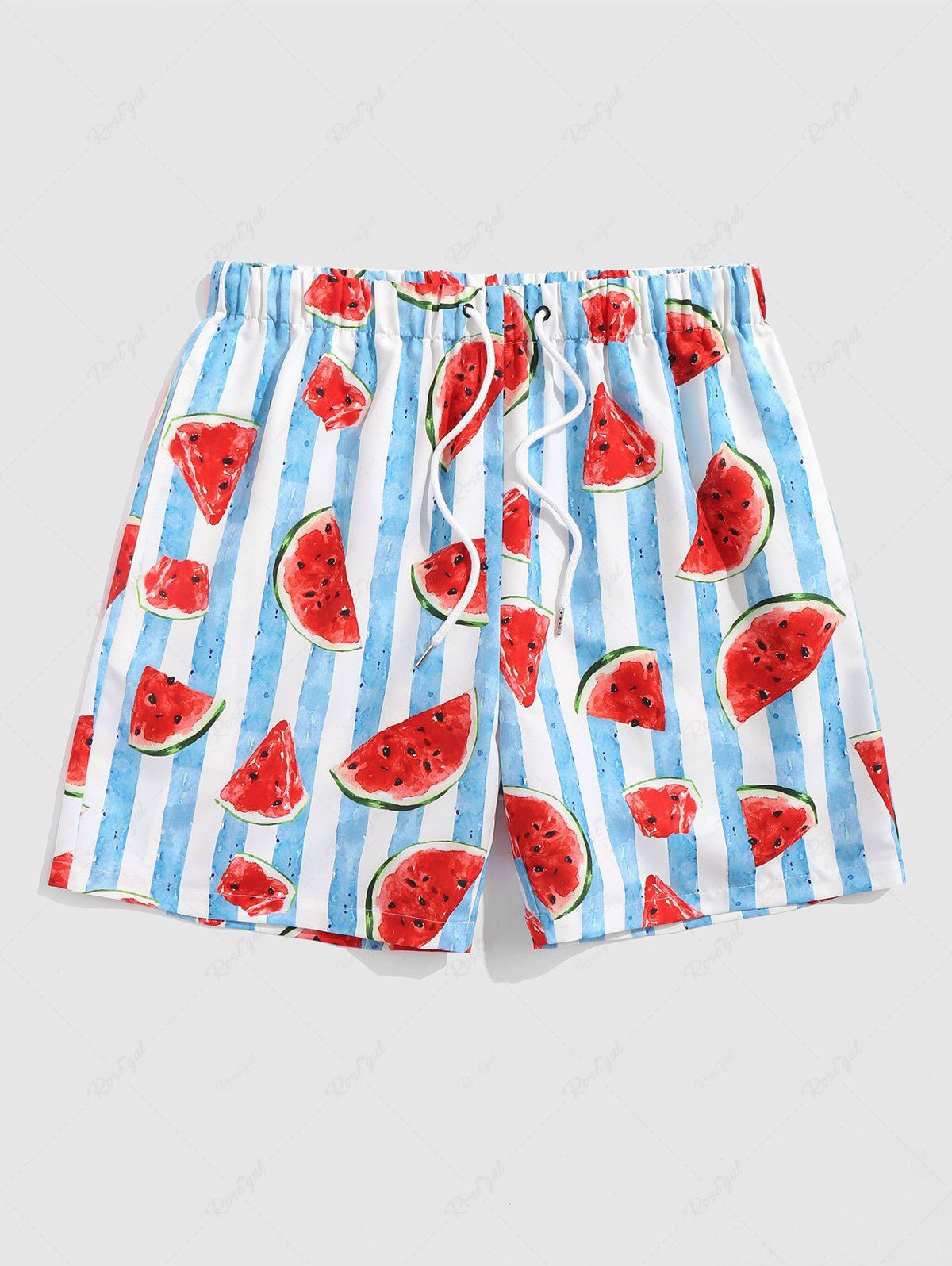 Shops Striped Watermelons Pattern Vacation Board Shorts  