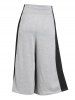 Backless Knot Colorblock Tank Top and Capri Culotte Pants Plus Size Summer Outfit -  