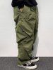 Buckle Belt Solid Color Windbreaker Cargo Parachute Pants -  