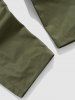 Buckle Belt Solid Color Windbreaker Cargo Parachute Pants -  