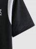 College Style LOS ANGELES Letter Pattern Polo Collared T-shirt -  