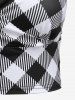 Plus Size Plaid Backless Chains Surplice Crop Top (Adjustable Strap) -  