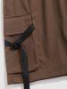 Short Cargo Tressé Ceinturé avec Multi-Poches - Café profond L