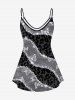Plus Size Light Beam Butterfly And Leopard Printed Cold Shoulder T-Shirt -  