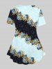 Plus Size Vintage Floral Print T-shirt -  