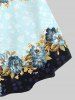 Plus Size Vintage Floral Print T-shirt -  