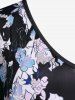Plus Size Floral Lace Sleeves Cold Shoulder Maxi Dress -  