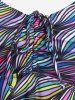 Plus Size Abstract Printed Cinched Ruched Padded Tankini Swimsuit -  