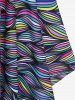 Plus Size Abstract Printed Cinched Ruched Padded Tankini Swimsuit -  
