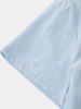 Chemise de Base Simple en Couleur Unie avec Poche en Avant Design - Bleu clair XS