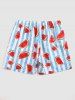 Striped Watermelons Pattern Vacation Board Shorts -  