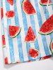 Striped Watermelons Pattern Vacation Board Shorts -  