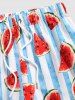 Striped Watermelons Pattern Vacation Board Shorts -  