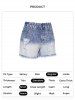 Ombre Light Wash Ripped Frayed Hem Denim Shorts -  
