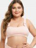 Plus Size Textured Padded Ribbed Swim Top -  