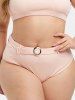 Bikini Côtelé Texturé Ceinturé de Grande Taille - Rose clair 4X