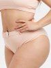 Bikini Côtelé Texturé Ceinturé de Grande Taille - Rose clair 4X