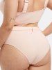 Bikini Côtelé Texturé Ceinturé de Grande Taille - Rose clair 4X