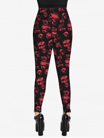 Gothic Allover Skull Print Leggings