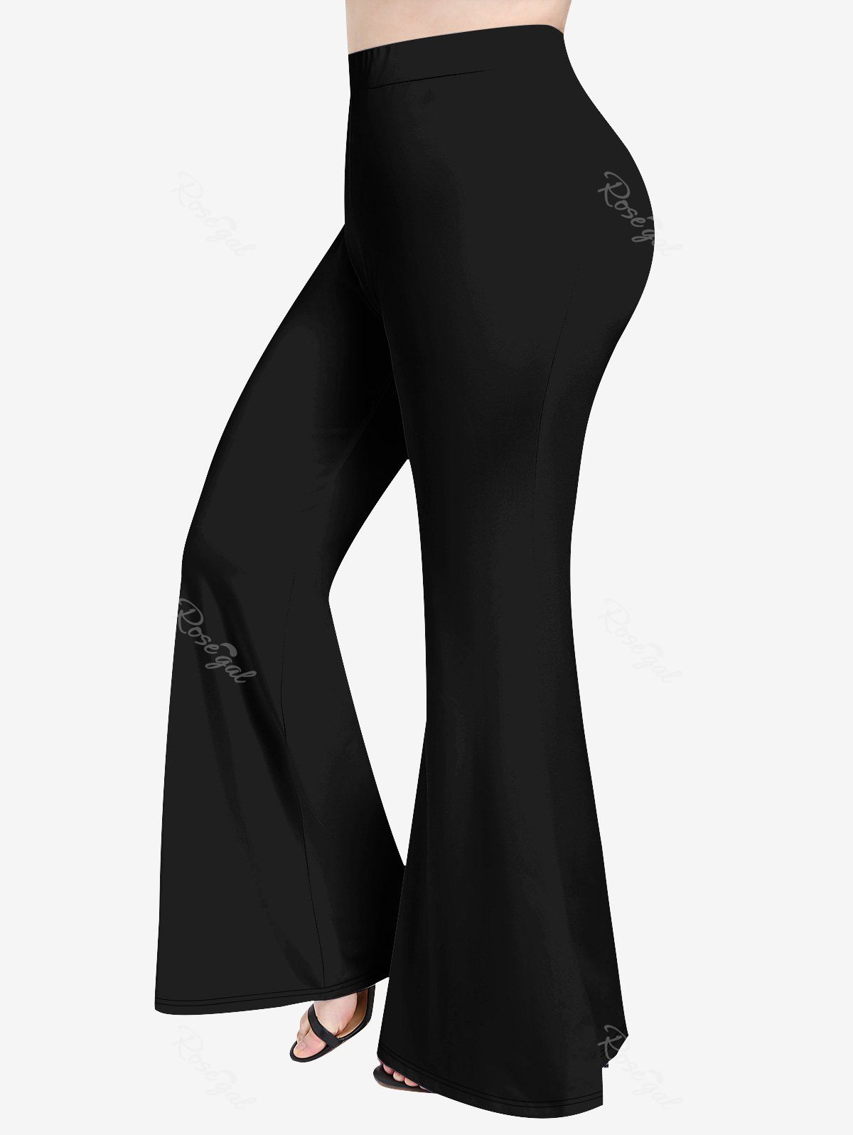 Pantalon Evasé de Grande Taille Noir 5x | US 30-32
