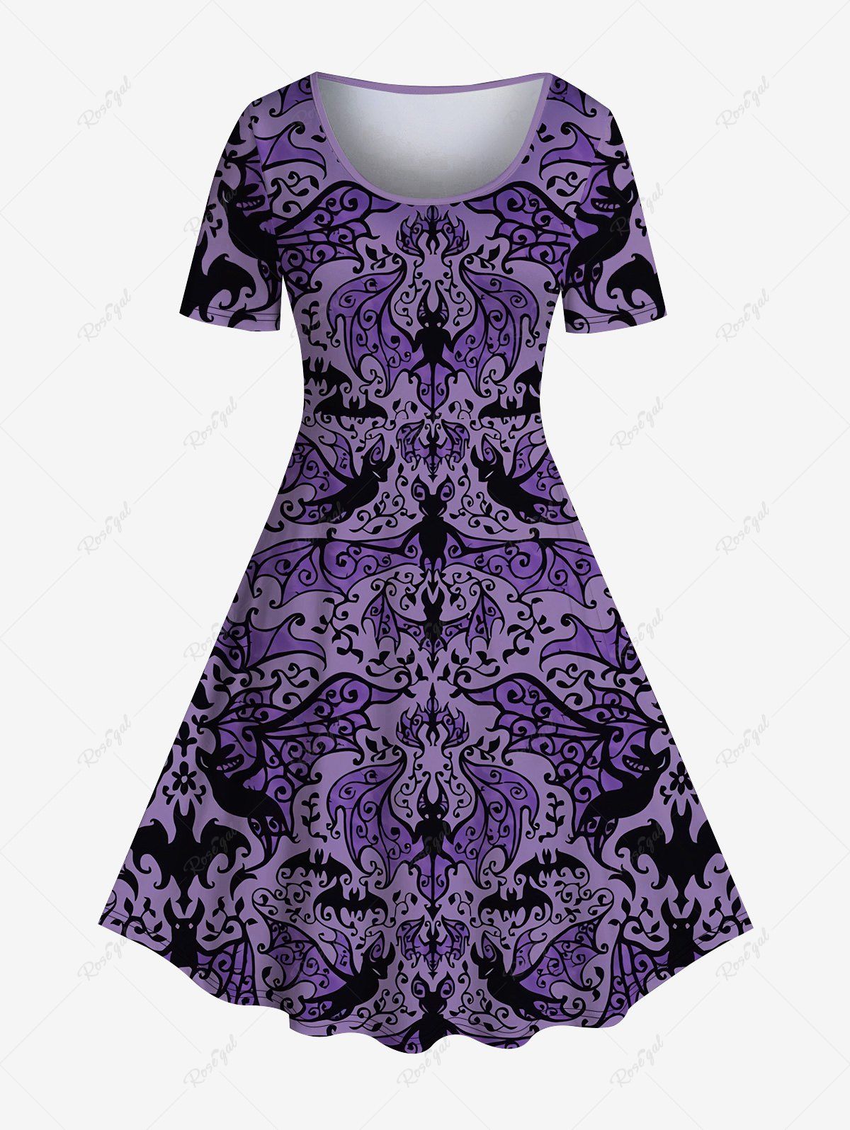 Robe Chemise Ligne A Gothique Chauve-souris Imprimé Noir L | US 12