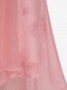 Plus Size Curve Solid Color Blouse and 3D Flower Print Spaghetti Strap Dress -  